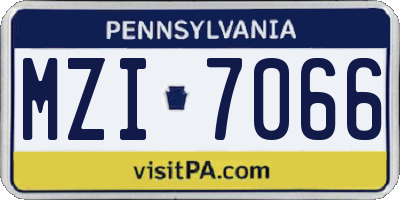 PA license plate MZI7066