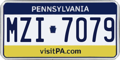 PA license plate MZI7079