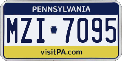 PA license plate MZI7095