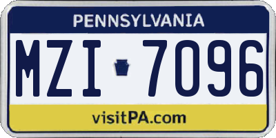 PA license plate MZI7096