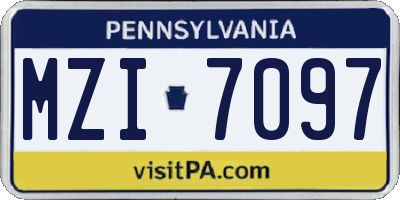 PA license plate MZI7097