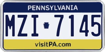 PA license plate MZI7145