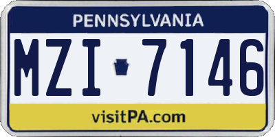 PA license plate MZI7146