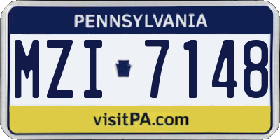 PA license plate MZI7148