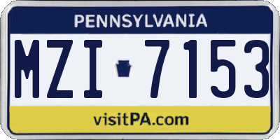 PA license plate MZI7153