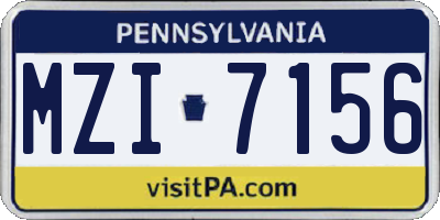 PA license plate MZI7156