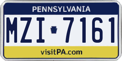 PA license plate MZI7161