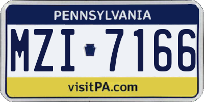 PA license plate MZI7166
