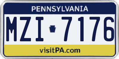 PA license plate MZI7176