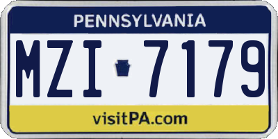 PA license plate MZI7179