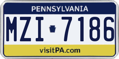 PA license plate MZI7186