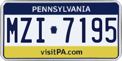 PA license plate MZI7195
