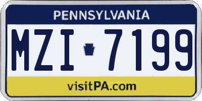 PA license plate MZI7199