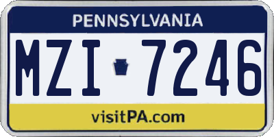 PA license plate MZI7246