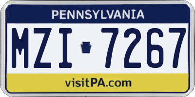 PA license plate MZI7267