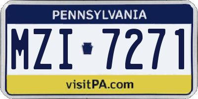 PA license plate MZI7271