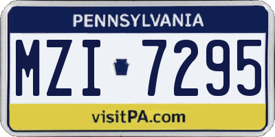 PA license plate MZI7295