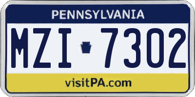 PA license plate MZI7302