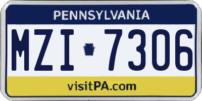 PA license plate MZI7306