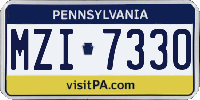 PA license plate MZI7330