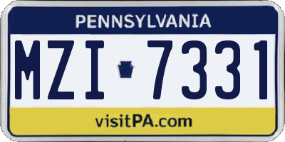 PA license plate MZI7331