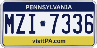 PA license plate MZI7336