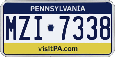 PA license plate MZI7338