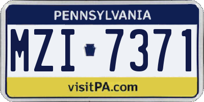 PA license plate MZI7371