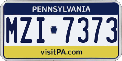 PA license plate MZI7373