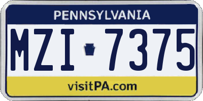PA license plate MZI7375
