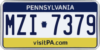 PA license plate MZI7379
