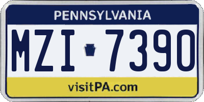 PA license plate MZI7390