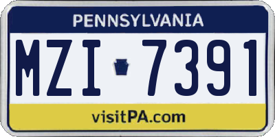 PA license plate MZI7391