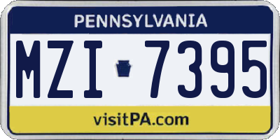 PA license plate MZI7395