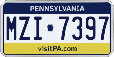 PA license plate MZI7397