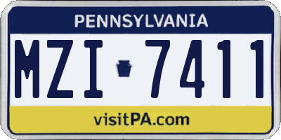 PA license plate MZI7411