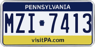 PA license plate MZI7413