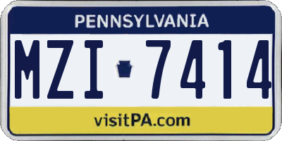 PA license plate MZI7414