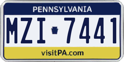 PA license plate MZI7441