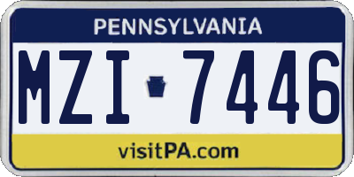 PA license plate MZI7446
