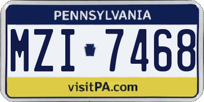 PA license plate MZI7468