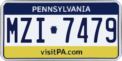 PA license plate MZI7479