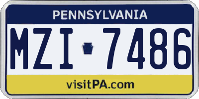 PA license plate MZI7486