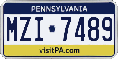 PA license plate MZI7489