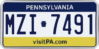 PA license plate MZI7491