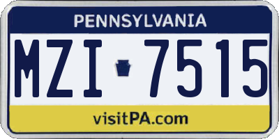 PA license plate MZI7515