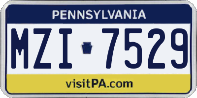 PA license plate MZI7529