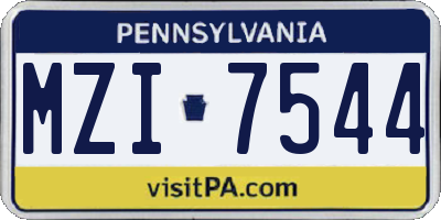 PA license plate MZI7544