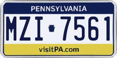 PA license plate MZI7561