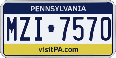 PA license plate MZI7570